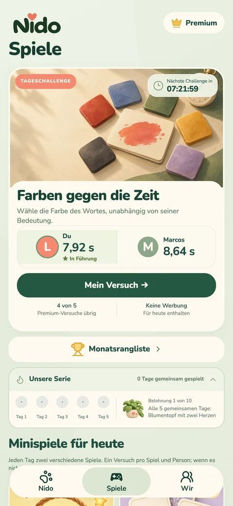 Nido — Spiele & tägliche Challenges