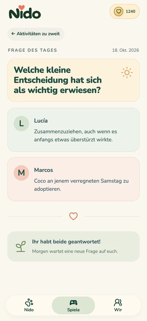 Nido — Fragen für Paare