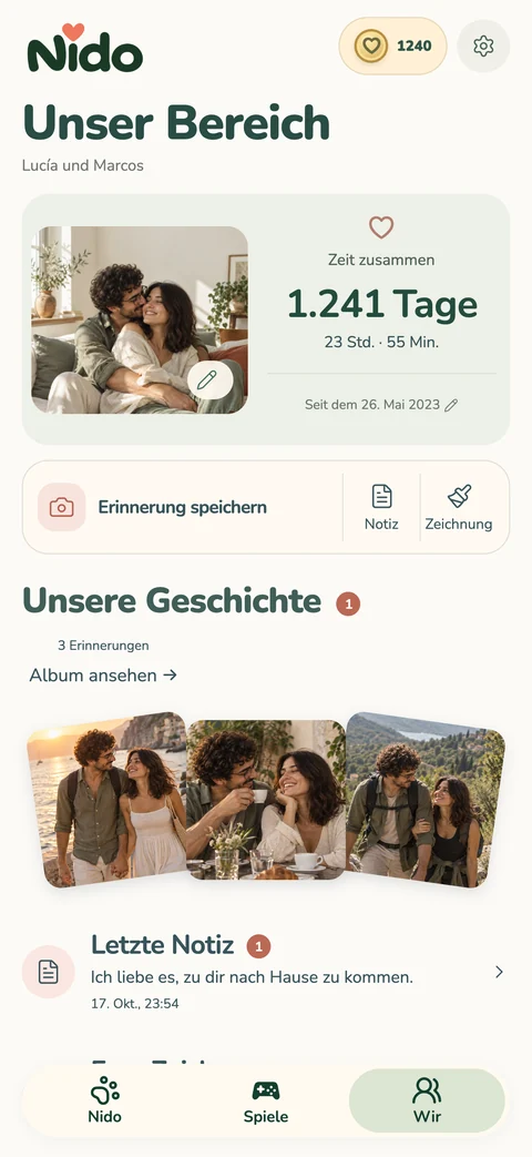 Nido — Erinnerungen