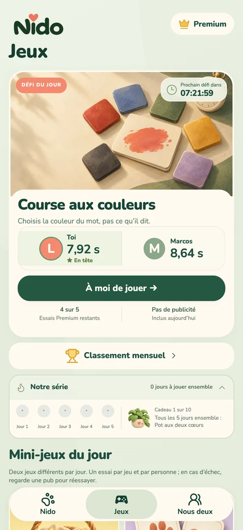 Nido — Jeux et défis quotidiens