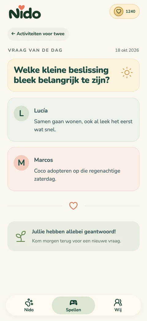 Nido — Vragen voor koppels