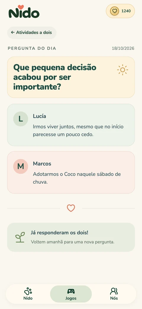 Nido — Perguntas para casais